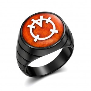 Orange Lantern Inspired Silver Ring Blackest Night Edition