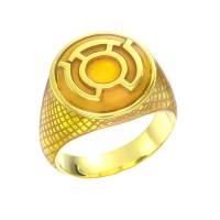 Sinestro Inspired Silver Ring Yellow Snake Skin Edition