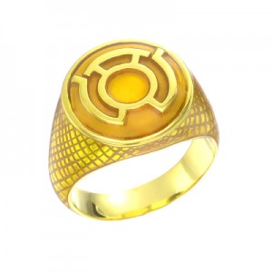 Sinestro Inspired Silver Ring Yellow Snake Skin Edition