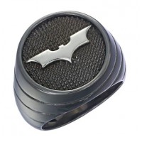 Batman Inspired Ring Dark Knight Black Sterling Silver Jewelry