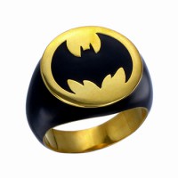 Batman Inspired Ring Dark Knight Rising Black Silver Jewelry