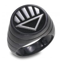 Black Lantern Inspired Silver Ring Blackest Night Style Jewelry