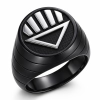 Black Lantern Inspired Silver Ring Blackest Night Style Jewelry