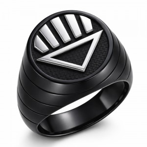 Black Lantern Inspired Silver Ring Blackest Night Style Jewelry