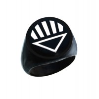 Black Lantern Inspired Silver Ring Black Snake Skin Edition