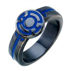 Blue Lantern Inspired Ladies Ring Black Silver Jewelry