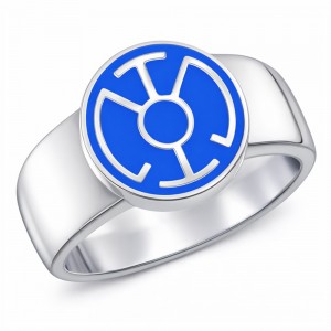 Blue Lantern Inspired Silver Ring Enameled Jewelry V2