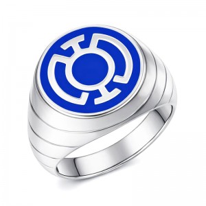 Blue Lantern Inspired Silver Ring Enameled Jewelry Blue Lantern Inspired Silver Ring Enameled Jewelry