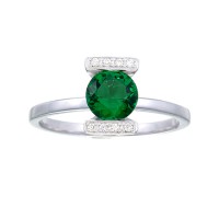 Green Lantern Inspired Engagement Ring Silver Jewelry V3