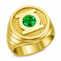 Green Lantern Inspired Silver Ring Will Power Edition Gold Plated
