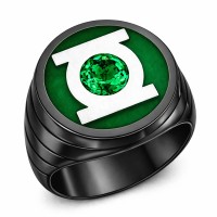 Green Lantern Inspired Silver Ring Blackest Night Jewelry