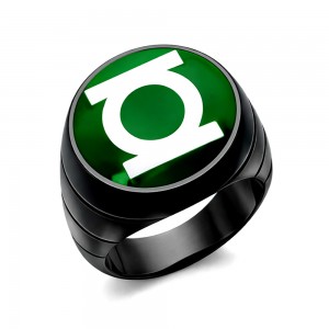Green Lantern Inspired Silver Ring Blackest Night Style Jewelry
