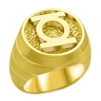 Green Lantern Inspired Ring 14K Yellow Gold Solid Jewelry
