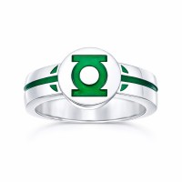 Green Lantern Inspired Silver Ring For Ladies Jewelry