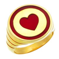 Captain Planet Heart Ring Silver Jewelry
