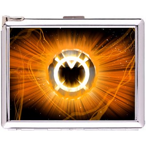 Orange Lantern Cigarette Case Stainless Steel with Lighter