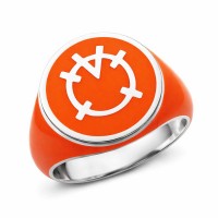 Orange Lantern Inspired Silver Ring Full Orange Jewelry