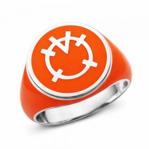 Orange Lantern Inspired Silver Ring Full Orange Jewelry