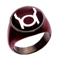 Red Lantern Inspired Silver Ring Blood Snake Skin Edition