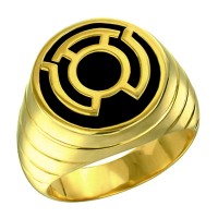 Sinestro Corps Inspired Silver Ring Yellow Gold Plt Jewelry