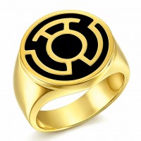 Sinestro Corps Inspired Silver Ring Gold Plated Jewelry