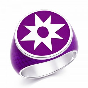 Star Sapphire Inspired Silver Ring Violet Snake Skin Edition