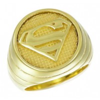 Superman Inspired Ring Yellow Gold Plt Sterling Silver Jewelry