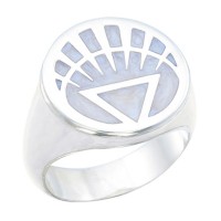 White Lantern Inspired Silver Ring Pearl White Jewelry