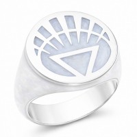 White Lantern Inspired Silver Ring Pearl White Jewelry