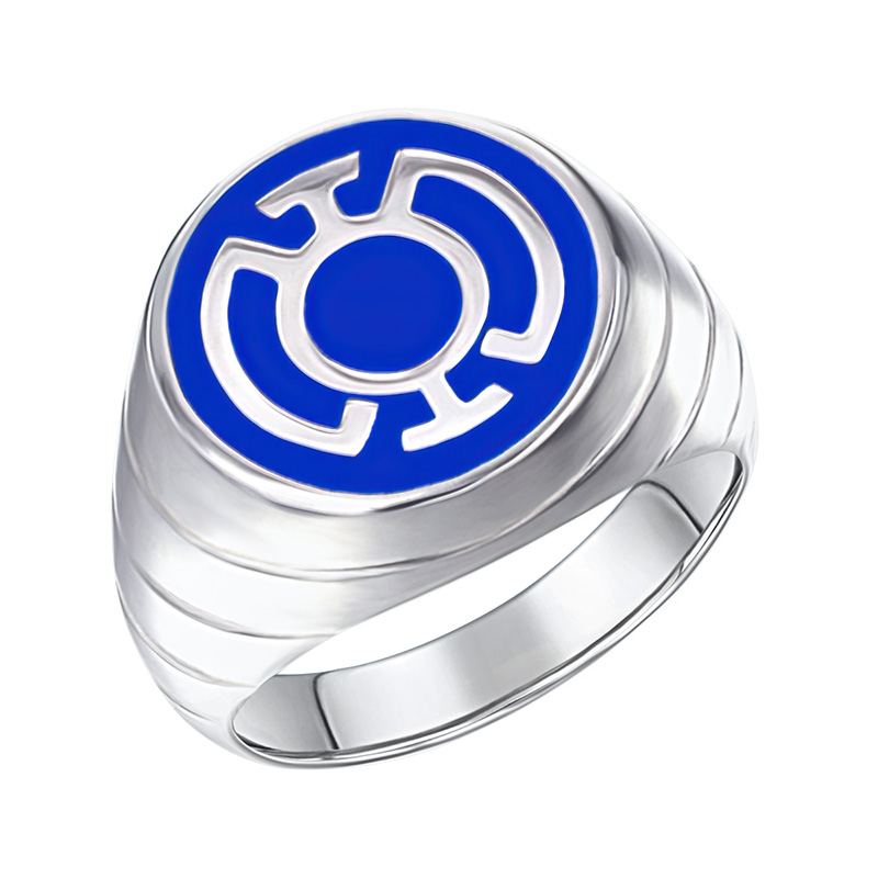 Blue Lantern Inspired Silver Ring Enameled Jewelry